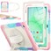SEYMAC stock Case for Samsung Galaxy Tab A11 PlusA9 Plus 11 FullBody Drop Protection Case with Screen Protector Pencil Holder 360 Rotating Hand Strap Stand YellowishPink