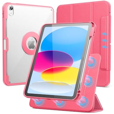 SPARIN Case for iPad A16 11th10th Generation 20252022 11109 with Pencil Holder Magnetic Detachable Hybrid Stand PortraitLandscape Angle Auto WakeSleepWatermelon Pink