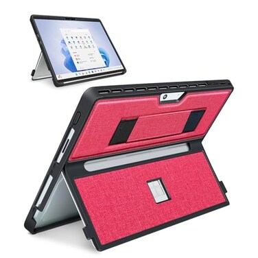SSSÂ·GRGB SSSGRGB Case fit Microsoft Surface Pro 1110 98 13Inch with Stent Cover Hand Strap Allinone Rugged Case Compatible with Type Cover Keyboards Red