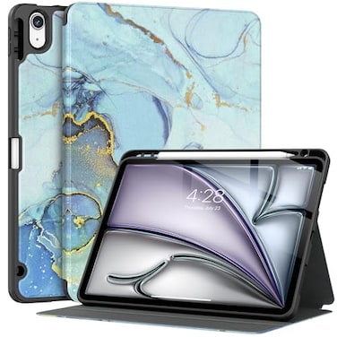 Supveco Case for iPad Air 11 Inch M4 2026M3 2025M2 2024iPad Air 5th4th Generation 109 Inch 20222020 with Pencil HolderAuto WakeSleepPremium Folio Stand Soft TPU Back CoverBlue Marble