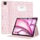 Supveco Case for iPad Air 13 Inch M3 2025M2 2024 with Pencil HolderPremium Folio Stand Case with Soft TPU Back Coverand Auto WakeSleepPink