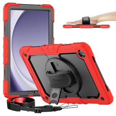 timecity Timecity for Case for Samsung Galaxy Tab A11 Plus A9 Plus 11 inch Heavy Duty FullBody Protective with Screen Protector Rotating StandHandle and Shoulder Strap Pencil Holder Red