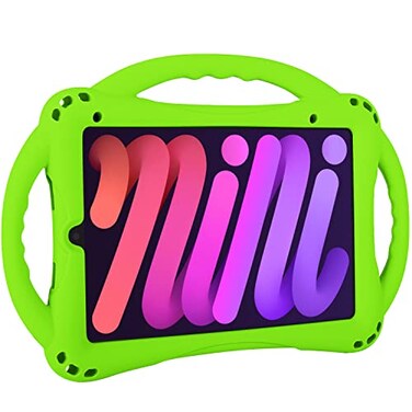 TopEsct Kids Case for iPad mini 7 A17 Pro 2024 iPad Mini6 2021 Shockproof Silicone Cover with Handle Stand for 83 iPad mini 6th7th GenGreen