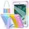 TSQQST iPad 5th6th Generation Case Pink Purple for Kids Girls with Glass Screen Protector 2017 2018 iPad Air 2 Case wStandStrapPencil Holder Shockprooof Case for iPad Pro 97 Inch Colorful