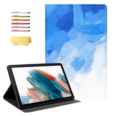 UUcovers for Samsung Galaxy Tab A8 105 Tablet 2022 Case SMX200X205X207 Ultra Thin Folio Stand Smart Cover with Auto SleepWake PU Leather Soft TPU Back Shockproof Case Blue White Marble