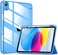 VIKESI Case for iPad A16 11inch 2025 and iPad 10th Generation 109 Inch 2022 Clear Back and TPU Shockproof Frame Cover Builtin Pencil Holder Support Auto SleepWake Azure