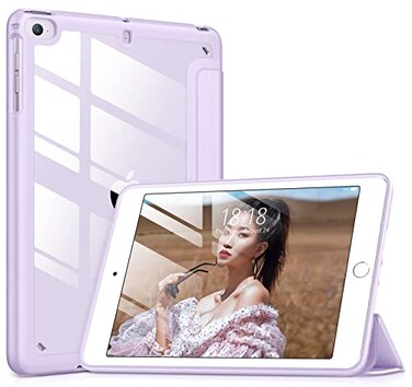 VIKESI for iPad mini 4 5 3 2 1 CaseClear 79 inch iPad mini 1st 2nd 3rd 4th 5th Generation Smart Cover Support Auto SleepWake Pale Purple