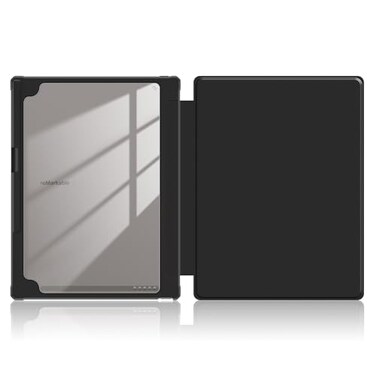 Xuanbeier Case Compatible with Remarkable Paper Pro 118 2024 Released TabletLightweight and Hard Transparent Back Shell Protective Book Folio Cover with Builtin Pen HolderBlackClear