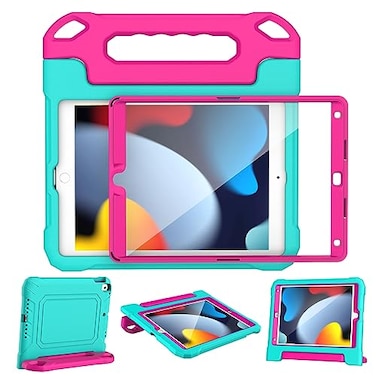 YH YIHE YIHE Kids Case for iPad 102 Inch 9th8th7th Generation 202120202019 iPad Pro 105 iPad Air 3 Shockproof Handle Stand Kids Case with Screen Protector for iPad 102105 Inch CyanPink