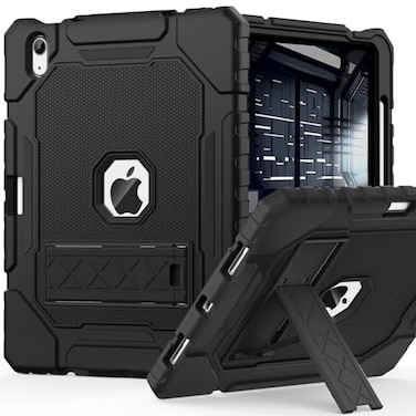 ZoneFoker Case for iPad A16 11th10th Generation 11109 inch 20252022 Heavy Duty Military Grade Shockproof Rugged Cover with Pencil HolderStand for iPad 11th 10th Gen Black