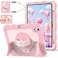 ZoneFoker for iPad A16 11th Generation 2025 10th Gen Case 2022 for 11 Inch 109 Inch iPad Case Heavy Duty Cover Shockproof with Pencil Holder 360 Rotate Strap Stand Pink