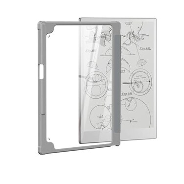 Xuanbeier Case Compatible with Remarkable Paper Pro 118 2024 Released TabletLightweight and Hard Transparent Back Shell Protective Book Folio Cover with Builtin Pen HolderGrayClear