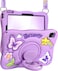 Kidcube for iPad Air 11 Inch Case M3 2025M2 2024 Pro 11 4th3rd2nd1st Air 5th4th Generation Case Girls Cute Kawaii Girly 3D Purple Butterfly Design with Rotating Stand Strap Silicone Cover