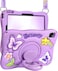 Kidcube for iPad Air 11 Inch Case M3 2025M2 2024 Pro 11 4th3rd2nd1st Air 5th4th Generation Case Girls Cute Kawaii Girly 3D Purple Butterfly Design with Rotating Stand Strap Silicone Cover