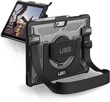 URBAN ARMOR GEAR UAG Designed for Microsoft Surface Go 4 Surface Go 3 Surface Go 2 Surface Go Case 105 Plasma wHand Strap Shoulder Strap FeatherLight Rugged Military Drop Tested Cover Ice