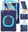 BRAECN for iPad Case 9th8th7th GenerationRugged Kids Friendly Silicon Case with Folding StandHandle Grip Pencil Holder Shoulder Strap Screen Protector Pencil Cap Holder for iPad 102Navy Blue