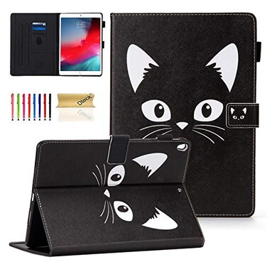 Dteck 105 Inch Case for Apple iPad Air 3rd Generation2019 iPad Pro 2017 Tablet Durable TPU Back Cover Protective Smart PU Leather Shockproof Stand Flip Case with Auto Wake Sleep Black Cat