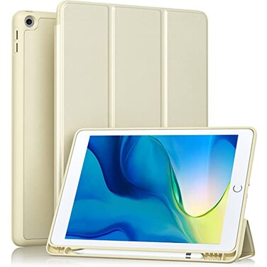 Akkerds Case Compatible with iPad 102 Inch 202120202019 for iPad 9th8th7th Generation Case with Pencil Holder Protective Cover with Soft TPU Back Auto SleepWake Starlight