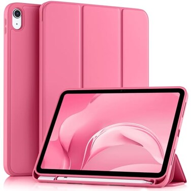 Akkerds Compatible with iPad A16 11th Generation Case 11 Inch 2025 for iPad 10th Generation Case 109 Inch 2022 with Pencil Holder Slim Trifold Stand Protective Cover with Soft TPU BackWatermelon