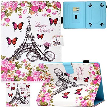 Artyond Universal Case for 90105 Inch Tablet PU Leather Stand Folio Protective with Card Slots Case for iPadSamsungKindleHuaweiLenovoAndroid 90 96 97 101 104 105 Inch Butterfly Tower