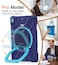 BATYUE case for iPad Air 3rd Gen 2019 iPad Pro 105 2017 Heavy Duty Rugged Protective Cover with 360 Swivel Stand Shoulder Strap Pencil Holder for Business Outdoor Construction Navyblue