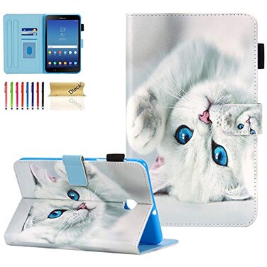 Dteck Case for Galaxy Tab A 80 2018 Model SMT387 Case Folio Protective Leather Case with Adjustable Viewing StandCard Slots for Samsung Galaxy Tab A 8inch 2018 Release SMT387 Cute Cat