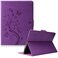 Dteck for iPad 97inch 5th6th Generation Air 21 97 Slim Folio Case with Card SlotsPocket Stand Function Magnetic Button Closure Cute Embossed Butterfly PU Leather Protective Cover Purple