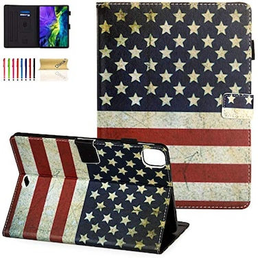 Dteck for iPad Air 11inch Case 2024Case for iPad Air 5th 4th 109Also fit iPad Pro 11 Inch 2022202120202018PU Leather Protective Folio Smart Stand Wallet Cover with Auto WakeSleepUS Flag