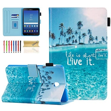 Dteck Galaxy Tab A 80 2018 Case SMT387 Case Slim Premium Leather Folio Stand Cover with Card HolderPhoto Slot for Samsung Galaxy Tab A 8 inch 2018 Release T387 Tablet Beach
