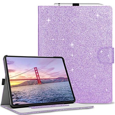 Fingic for iPad Air 13 inch 2024 CaseiPad Pro 129 Case 20222021202020186543rd Gen Pencil Holder Sparkle PU Leather Folio Stand Protective Cover with Auto SleepWake for 129 Inch iPad Pro