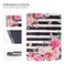 Glowish iPad Air 2 Case 97 ipad 6th 5th Generation Cases Premium Leather Folio Case and Multiple Viewing Angles Stand for iPad Air 21 Black White Striped Flower
