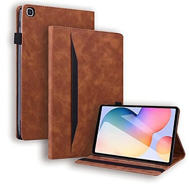 Linbol Case for Samsung Galaxy Tab S6 Lite 104 inch 20222020 Folio Stand Case SMP610P613P615P619 PU Leather Business Wallet Protective Cover with Card Holder Multiple Viewing AnglesBrown