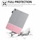 MonsDirect iPad Mini Case PU Leather Folio Wallet Cover with Kickstand Pencil Holder for iPad Mini 12345 Pink Stripe
