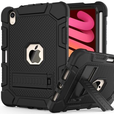 rantice Rantice Case for iPad mini 7 A17 Pro 2024iPad Mini 6 2021 Heavy Duty Shockproof Rugged Protective Case for iPad mini 6th7th Gen 83 inch Black