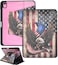 YHB Rotating Case for iPad Air 11inch M3 2025 M2 2024 iPad Air 5th4th Generation 109 Builtin Pencil Holder PU Leather Folding Stand Cover with Auto WakeSleep Bald Eagle American Flag