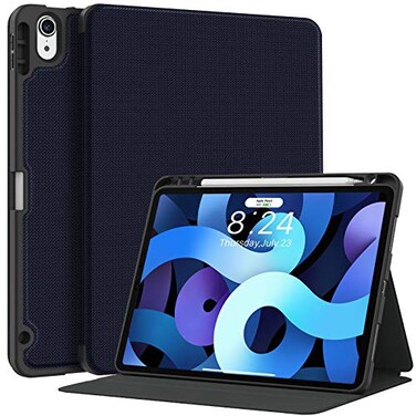 Supveco Case for iPad Air 11 Inch M4 2026M3 2025M2 2024iPad Air 5th4th Generation 109 Inch 20222020 with Pencil HolderAuto WakeSleepPremium Folio Stand Soft TPU Back CoverNavy