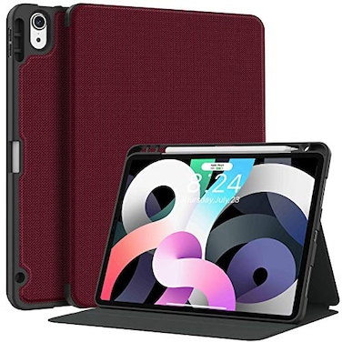 Supveco Case for iPad Air 11 Inch M4 2026M3 2025M2 2024iPad Air 5th4th Generation 109 Inch 20222020 with Pencil HolderAuto WakeSleepPremium Folio Stand Soft TPU Back CoverWine
