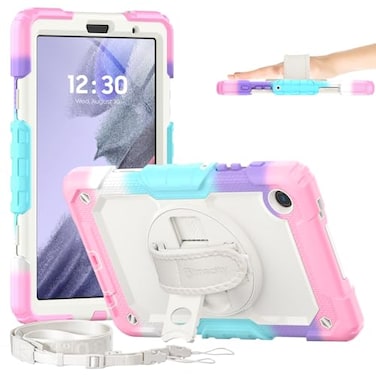 timecity Timecity Case for Samsung Galaxy Tab A7 Lite with Screen Protector for Girls Kids Shockproof Protective Case for Galaxy A7 Lite 87 2021 SMT220T225 wKickstand Hand Shoulder Strap Pink Camo