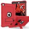 TIMISM Case for iPad Air 2nd Generation 2014 iPad Air 2 Case with Kickstand 3 in 1 Heavy Duty Shockproof Hybrid Three Layer Protective Cover for iPad Air 2 A1566A1567 Red Black
