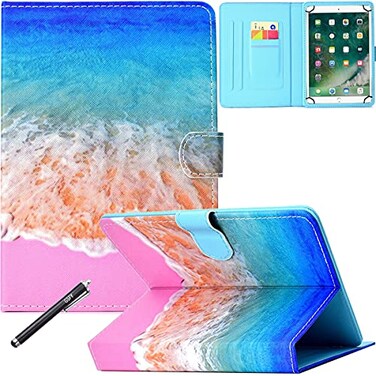 NewShine Universal Case for 7985 Inch Tablet Newshine PU Leather Stand Folio Case for iPad mini 1234 Galaxy Tab 34Note 80 Amazon Kindle Fire HDHDX 80 and Other 80 Models BeachSea