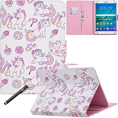 NewShine Universal Case for 7985 Inch Tablet Newshine PU Leather Stand Folio Case for iPad mini 1234 Galaxy Tab 34Note 80 Amazon Kindle Fire HDHDX 80 Other 80 Models 2 Icecream