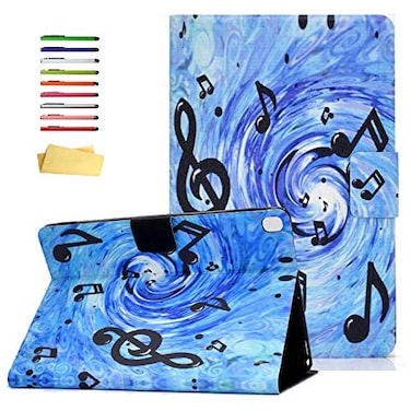UUcovers for Apple iPad 102 Inch Case 9th8th7th Generation 202120202019 with Pencil Holder Card Pockets Auto WakeSleep MultiAngle Folio Stand Magnetic Smart Cover Blue Sheet Music