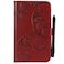 UUcovers for Samsung Galaxy Tab A 70 2016 Case SMT280T285 with Pencil Holder Auto WakeSleep Folio Stand Smart Magnetic Wallet Embossed Butterfly Synthetic Leather TPU Shockproof Cover Red