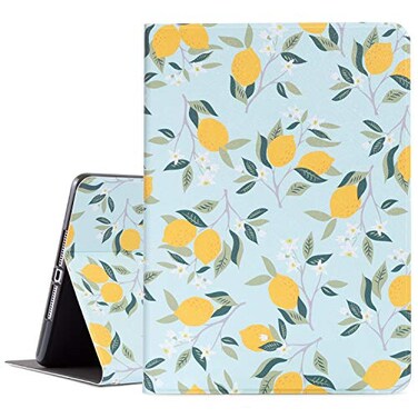 Vimorco for iPad 97 inch 5th6th Generation 2017 2018 Case for iPad Air 12 Premium Leather Protect Covers Adjustable Stand with Auto WakeSleep Blue Lemon
