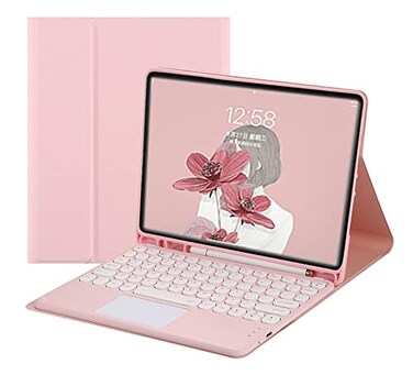 HENGHUI Keyboard Case for iPad mini 5th Generation Mini 4 79 Case with Cute Round Key Candy Color Touchpad KeyboardPink