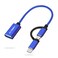AIYEEN 2in1 USB CMicro to USB Adapter USB C to USB 30 USB to Android OTG Adapter Cable Compatible with MacBook Pro Android Google Samsung and More Blue