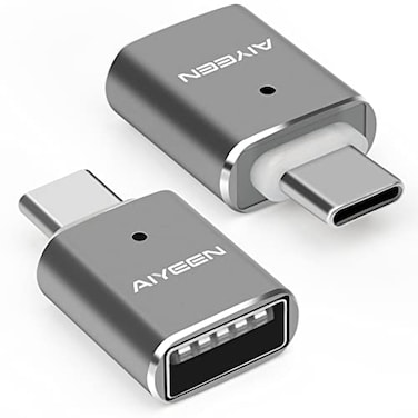 AIYEEN USB C to USB Adapter2 Pack USB C Male to USB 30 Female Adapter OTG Converter Compatible with MacBook Pro 201920182017MacBook Air 2018 and More TypeC Devices Gray