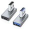 AreMe 90 Degree USB 30 Adapter 2 Pack Left and Right Angle USB A Male to Female Converter Extender for PC Laptop USB A Charger Power Bank and More Grey