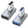 AreMe 90 Degree USB 30 Adapter 2 Pack Left and Right Angle USB A Male to Female Converter Extender for PC Laptop USB A Charger Power Bank and More Grey