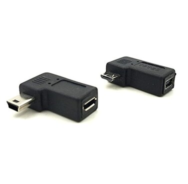 Duttek 90 Degree Micro USB to Mini USB Combo Adapter Right Angle Mini USB Male to Micro USB Female Adapter Easy to Carry 1 Pack
